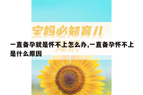 一直备孕就是怀不上怎么办,一直备孕怀不上是什么原因