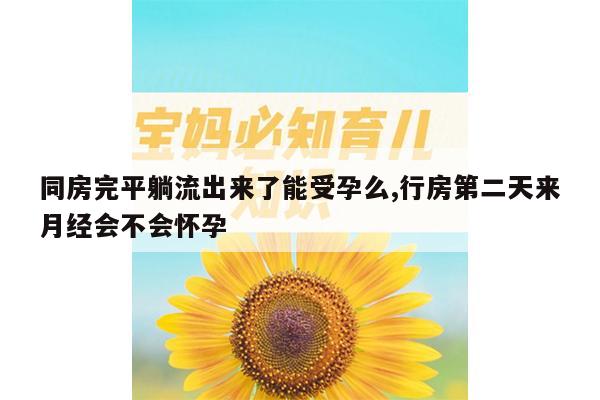 同房完平躺流出来了能受孕么,行房第二天来月经会不会怀孕