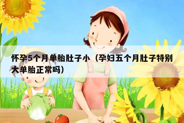 怀孕5个月单胎肚子小（孕妇五个月肚子特别大单胎正常吗）